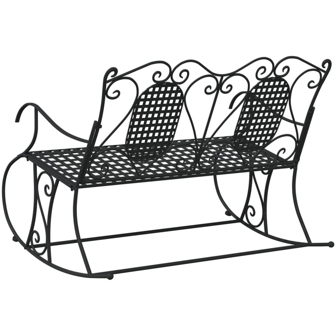 Gungbänk 2-sits 113 cm svart stål vidaXL 113 x 84 x 94 cm – bild 5