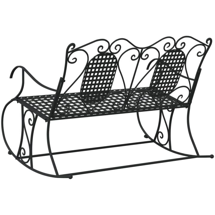 Gungbänk 2-sits 113 cm svart stål vidaXL 113 x 84 x 94 cm – bild 5