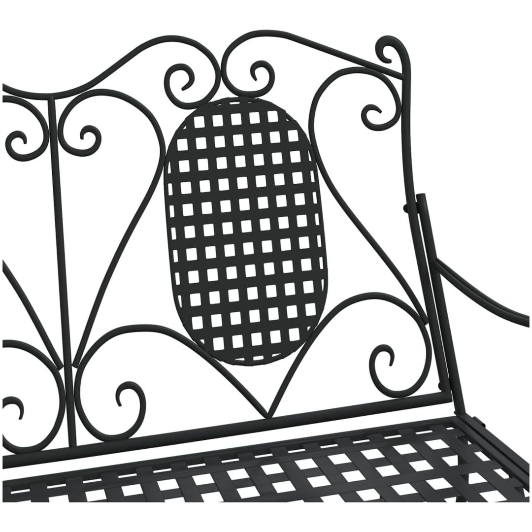 Gungbänk 2-sits 113 cm svart stål vidaXL 113 x 84 x 94 cm – bild 7