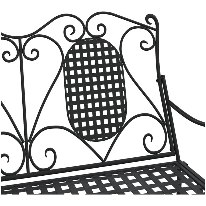 Gungbänk 2-sits 113 cm svart stål vidaXL 113 x 84 x 94 cm – bild 7