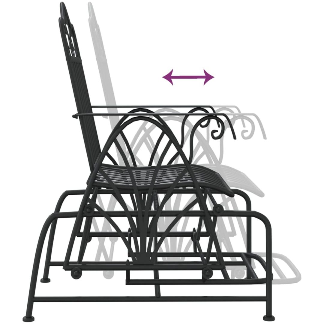 Gungbänk 61 cm svart stål vidaXL – bild 6