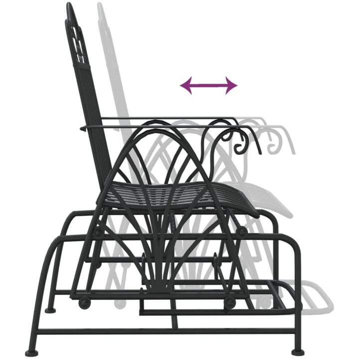 Gungbänk 61 cm svart stål vidaXL – bild 6