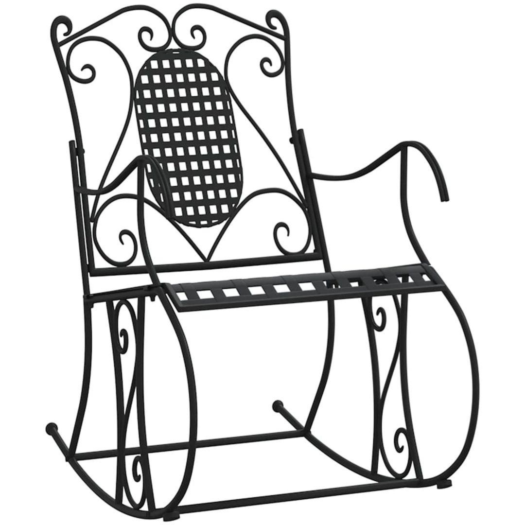 Gungbänk 84 cm svart stål vidaXL 84 x 54 x 95 cm – bild 2