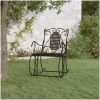 Gungbänk 84 cm svart stål vidaXL 84 x 54 x 95 cm – miniatyr 1