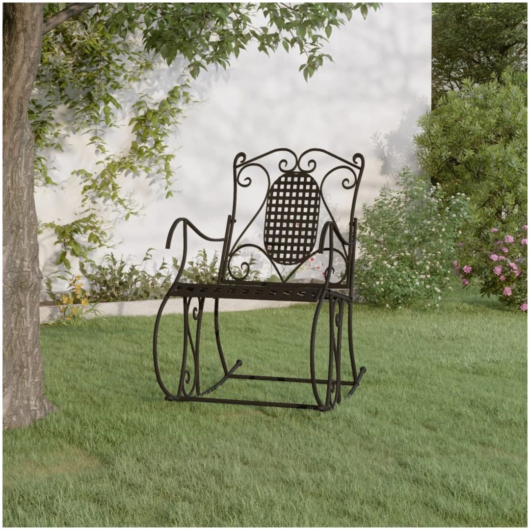 Gungbänk 84 cm svart stål vidaXL 84 x 54 x 95 cm