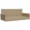 Gungbänk beige 119x56x48 cm konstrotting vidaXL – miniatyr 2