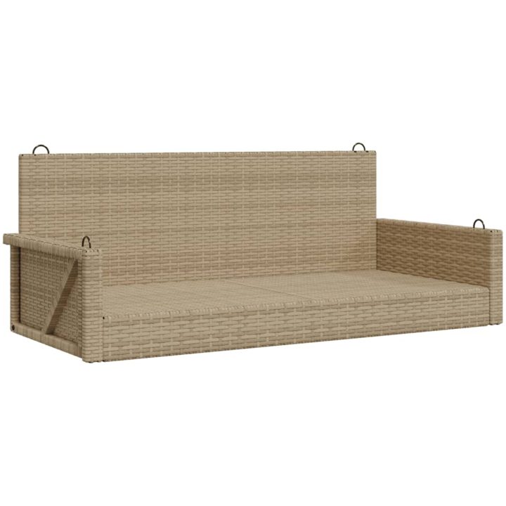 Gungbänk beige 119x56x48 cm konstrotting vidaXL – bild 2