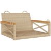 Gungbänk beige konstrotting vidaXL 63 x 62 x 40 cm – miniatyr 2