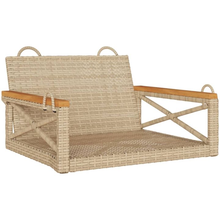 Gungbänk beige konstrotting vidaXL 63 x 62 x 40 cm – bild 2