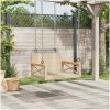 Gungbänk beige konstrotting vidaXL 63 x 62 x 40 cm – miniatyr 3