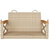Gungbänk beige konstrotting vidaXL 63 x 62 x 40 cm – miniatyr 4