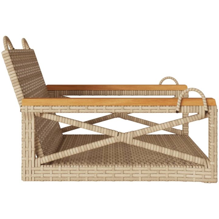 Gungbänk beige konstrotting vidaXL 63 x 62 x 40 cm – bild 5