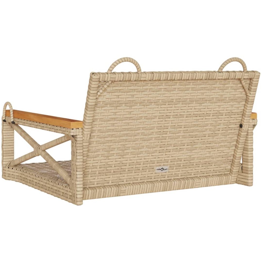 Gungbänk beige konstrotting vidaXL 63 x 62 x 40 cm – bild 6