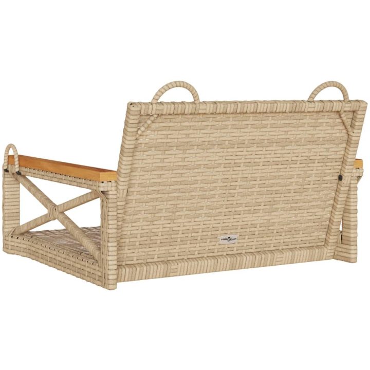Gungbänk beige konstrotting vidaXL 63 x 62 x 40 cm – bild 6