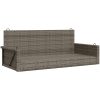 Gungbänk grå 119x56x48 cm konstrotting vidaXL – miniatyr 2