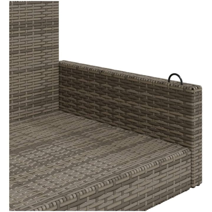 Gungbänk grå 119x56x48 cm konstrotting vidaXL – bild 7