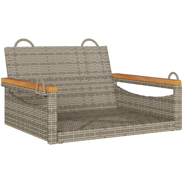 Gungbänk grå konstrotting vidaXL 63 x 62 x 40 cm – bild 2