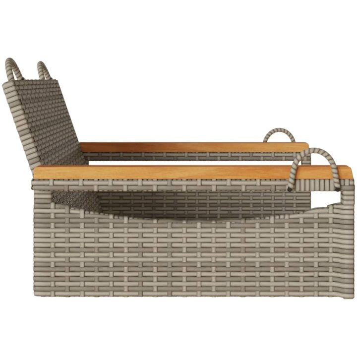 Gungbänk grå konstrotting vidaXL 63 x 62 x 40 cm – bild 5