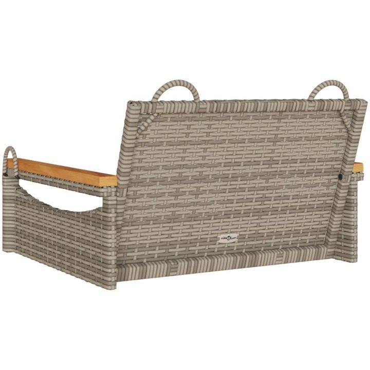 Gungbänk grå konstrotting vidaXL 63 x 62 x 40 cm – bild 6
