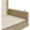 Gungbänk med dynor beige 119x56x48 cm konstrotting vidaXL – miniatyr 7