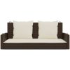 Gungbänk med dynor brun 119x56x48 cm konstrotting vidaXL – miniatyr 4