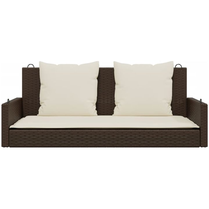 Gungbänk med dynor brun 119x56x48 cm konstrotting vidaXL – bild 4