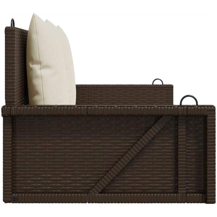 Gungbänk med dynor brun 119x56x48 cm konstrotting vidaXL – bild 5