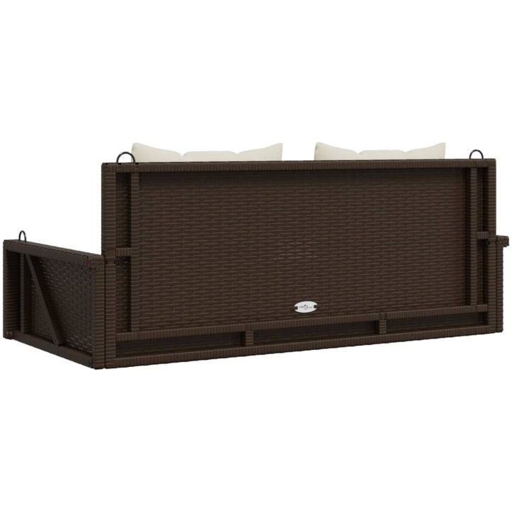 Gungbänk med dynor brun 119x56x48 cm konstrotting vidaXL – bild 6