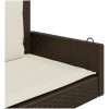 Gungbänk med dynor brun 119x56x48 cm konstrotting vidaXL – miniatyr 7