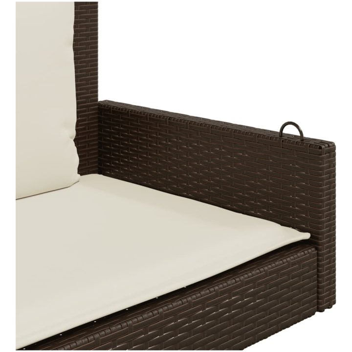 Gungbänk med dynor brun 119x56x48 cm konstrotting vidaXL – bild 7