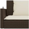 Gungbänk med dynor brun 119x56x48 cm konstrotting vidaXL – miniatyr 8