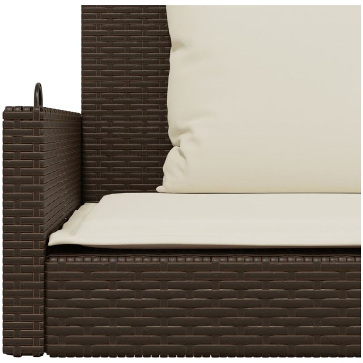 Gungbänk med dynor brun 119x56x48 cm konstrotting vidaXL – bild 8