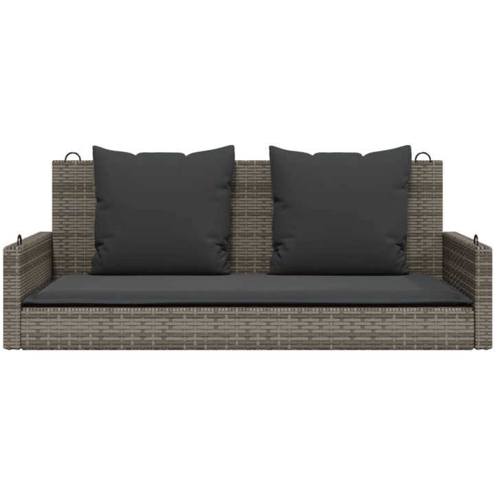 Gungbänk med dynor grå 119x56x48 cm konstrotting vidaXL – bild 4