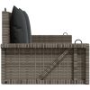 Gungbänk med dynor grå 119x56x48 cm konstrotting vidaXL – miniatyr 5