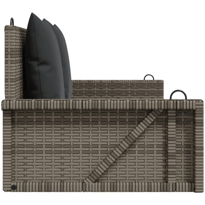 Gungbänk med dynor grå 119x56x48 cm konstrotting vidaXL – bild 5