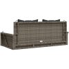 Gungbänk med dynor grå 119x56x48 cm konstrotting vidaXL – miniatyr 6