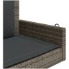 Gungbänk med dynor grå 119x56x48 cm konstrotting vidaXL – miniatyr 7
