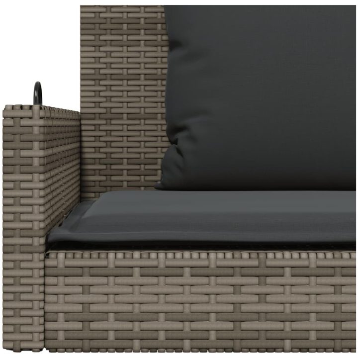 Gungbänk med dynor grå 119x56x48 cm konstrotting vidaXL – bild 8