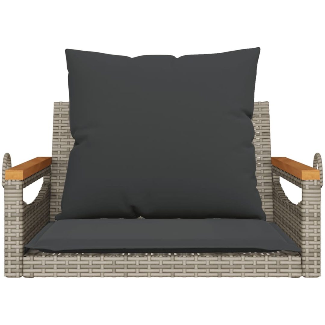 Gungbänk med dynor grå konstrotting vidaXL 63 x 62 x 40 cm – bild 4