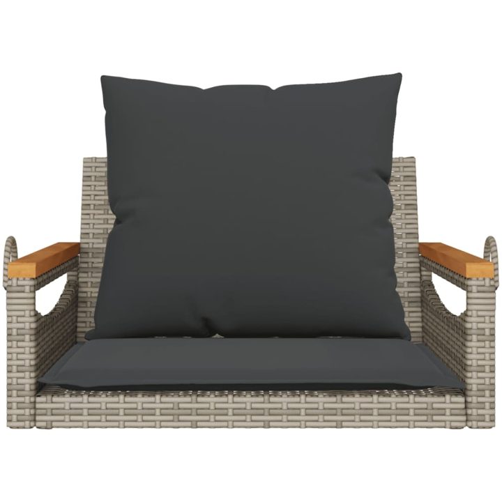 Gungbänk med dynor grå konstrotting vidaXL 63 x 62 x 40 cm – bild 4