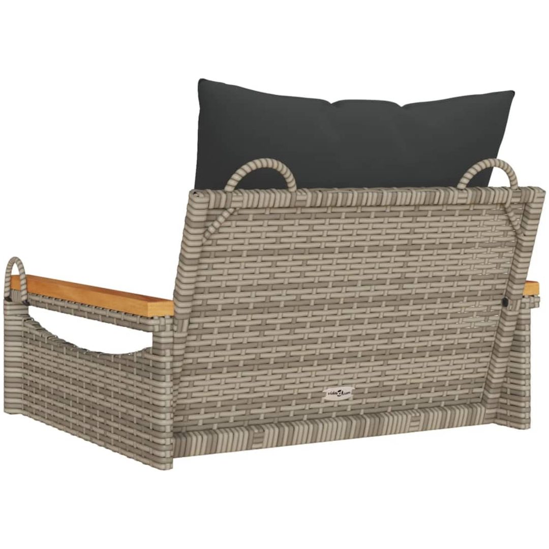 Gungbänk med dynor grå konstrotting vidaXL 63 x 62 x 40 cm – bild 6