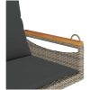 Gungbänk med dynor grå konstrotting vidaXL 63 x 62 x 40 cm – miniatyr 7