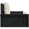 Gungbänk med dynor svart 119x56x48 cm konstrotting vidaXL – miniatyr 5