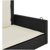 Gungbänk med dynor svart 119x56x48 cm konstrotting vidaXL – miniatyr 7