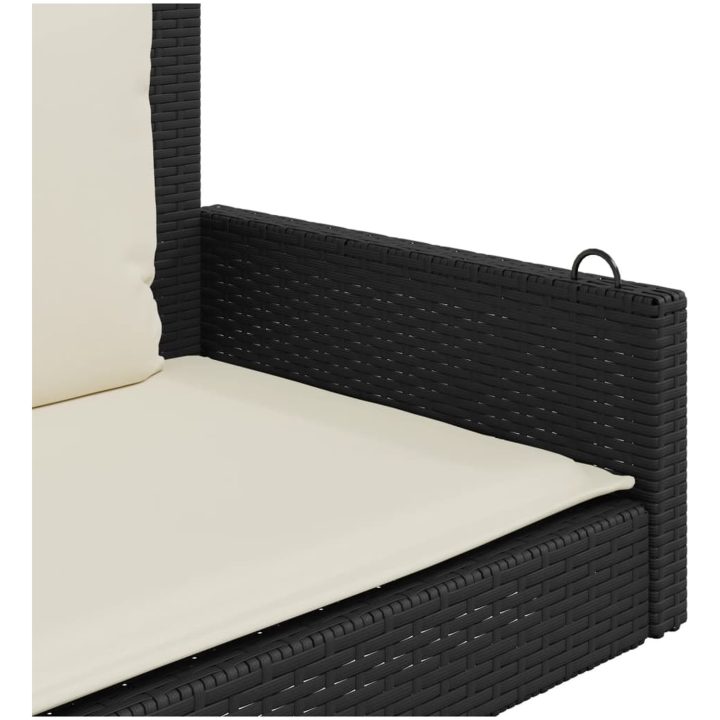 Gungbänk med dynor svart 119x56x48 cm konstrotting vidaXL – bild 7