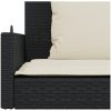 Gungbänk med dynor svart 119x56x48 cm konstrotting vidaXL – miniatyr 8