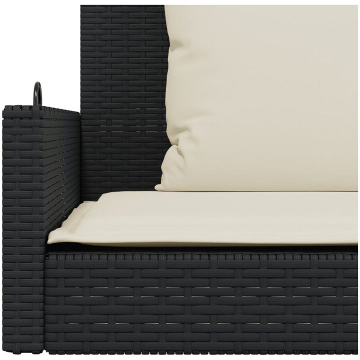 Gungbänk med dynor svart 119x56x48 cm konstrotting vidaXL – bild 8