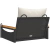 Gungbänk med dynor svart konstrotting vidaXL 63 x 62 x 40 cm – miniatyr 6