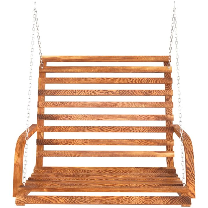 Gungbänk med massivt böjträ med teakyta 126x63x92 cm vidaXL – bild 3