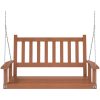 Gungbänk med metallkedjor brun massivt granträ vidaXL 115 x 65 x 63 cm – miniatyr 4